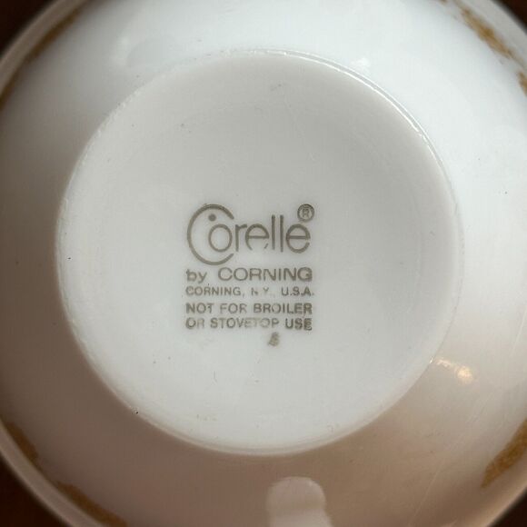 4 Vtg Corelle Butterfly Gold Hook Handle Coffee Tea Cup 6oz Stackable 70s MCM - Picture 6 of 10